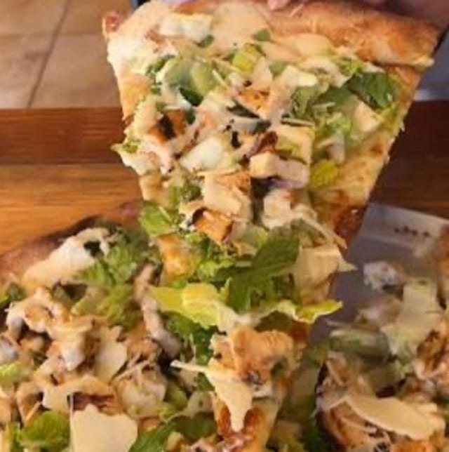 Chicken Caesar Salad Pizza.