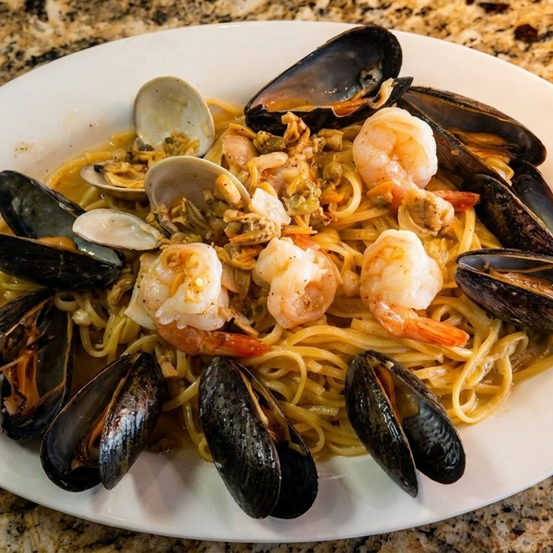 Linguini, Paninis, Grilled Salmon
