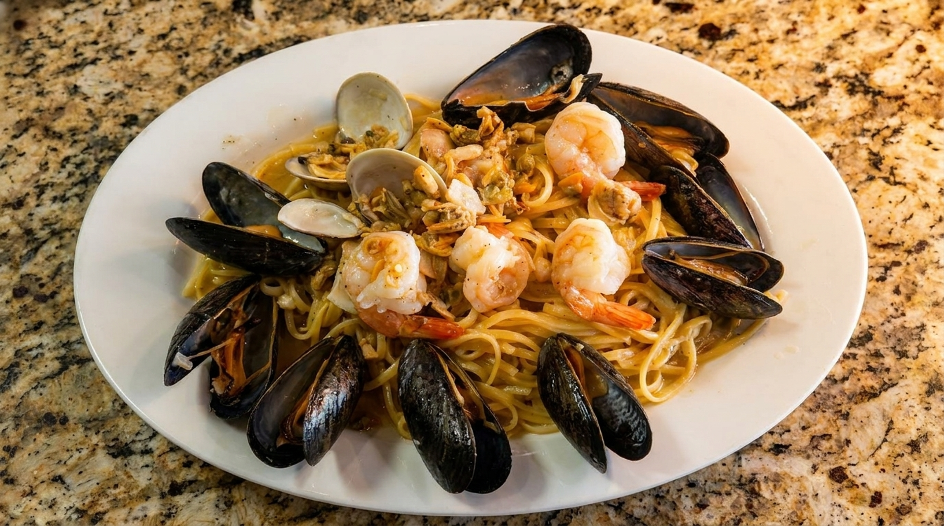 Linguini, Paninis, Grilled Salmon