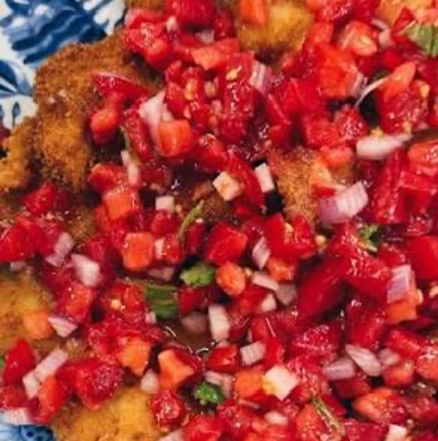 Veal Bruschetta Alla Milanese.