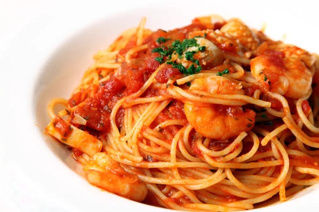 Spaghetti Shrimp Marinara.