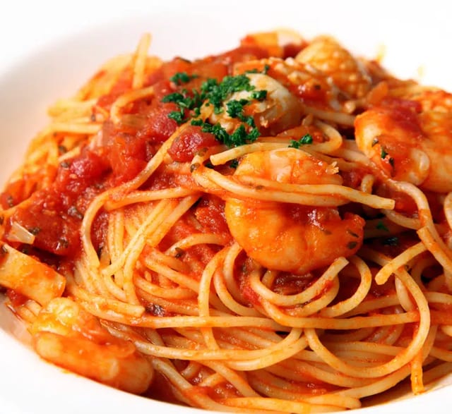 Spaghetti Shrimp Marinara.