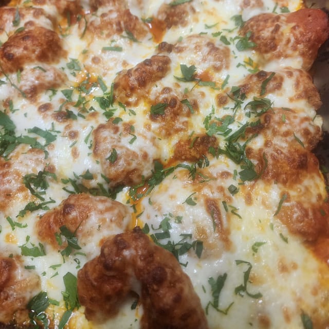 Shrimp Parmesan.