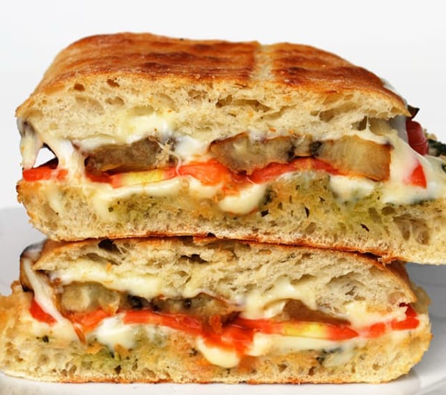 Eggplant & Roasted Red Pepper Panini.