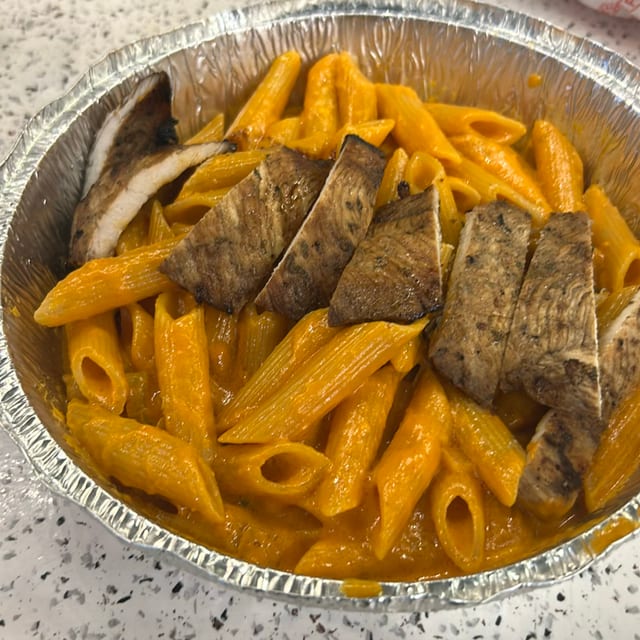Penne alla Vodka with Chicken.
